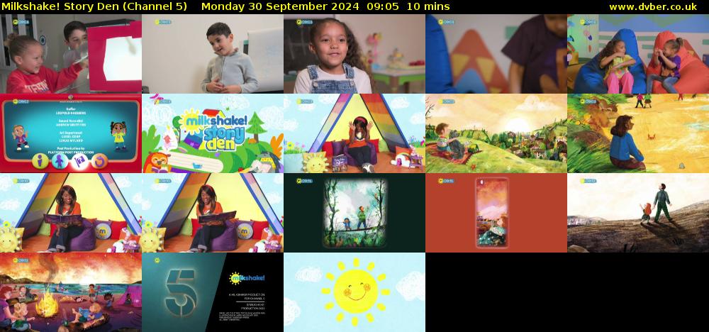 milkshake! Story Den (Channel 5) Monday 30 September 2024 09:05 - 09:15