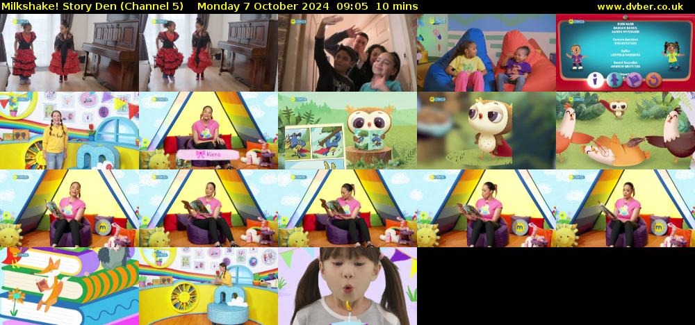 milkshake! Story Den (Channel 5) Monday 7 October 2024 09:05 - 09:15