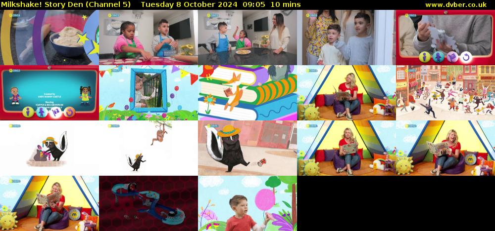 milkshake! Story Den (Channel 5) Tuesday 8 October 2024 09:05 - 09:15
