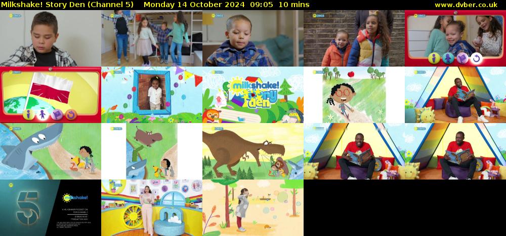 milkshake! Story Den (Channel 5) Monday 14 October 2024 09:05 - 09:15