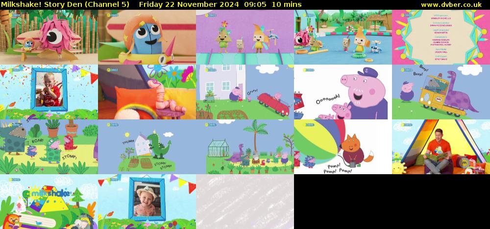 milkshake! Story Den (Channel 5) Friday 22 November 2024 09:05 - 09:15