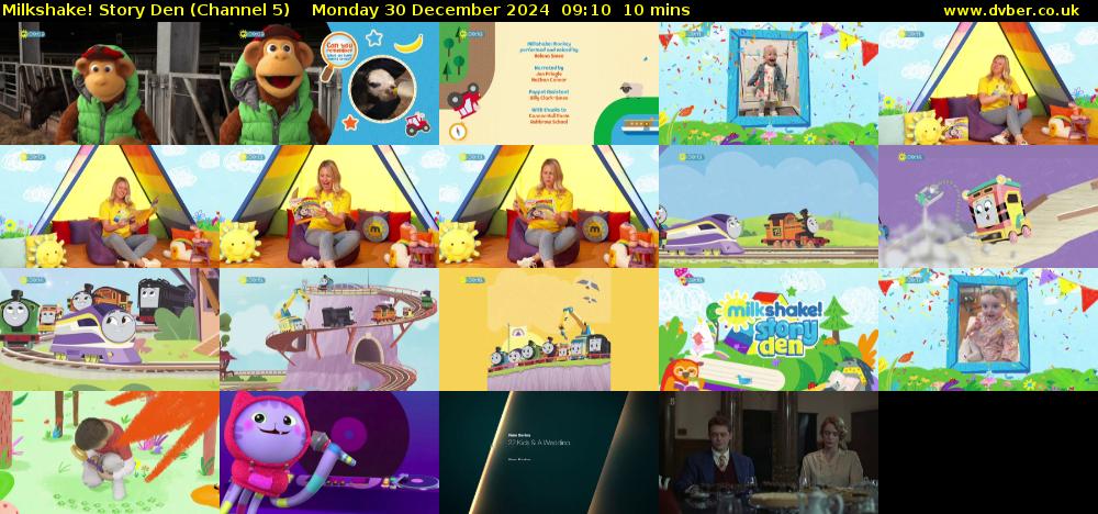 milkshake! Story Den (Channel 5) Monday 30 December 2024 09:10 - 09:20