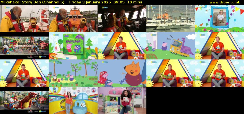 milkshake! Story Den (Channel 5) Friday 3 January 2025 09:05 - 09:15
