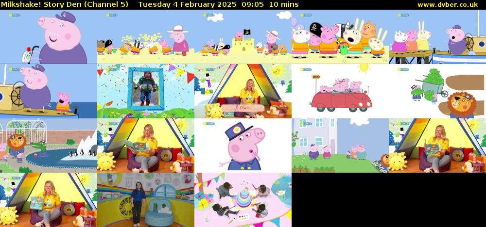 milkshake! Story Den (Channel 5) Tuesday 4 February 2025 09:05 - 09:15