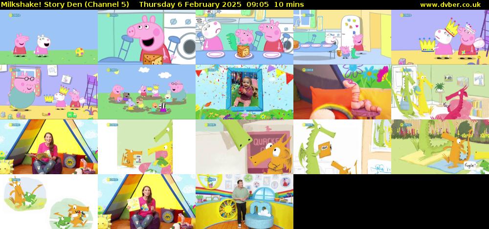 milkshake! Story Den (Channel 5) Thursday 6 February 2025 09:05 - 09:15