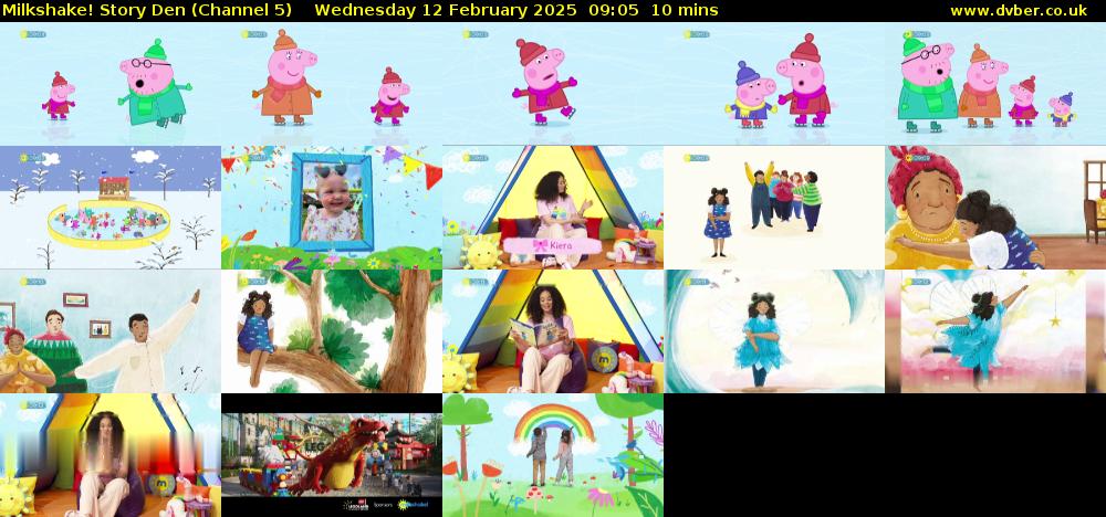 milkshake! Story Den (Channel 5) Wednesday 12 February 2025 09:05 - 09:15