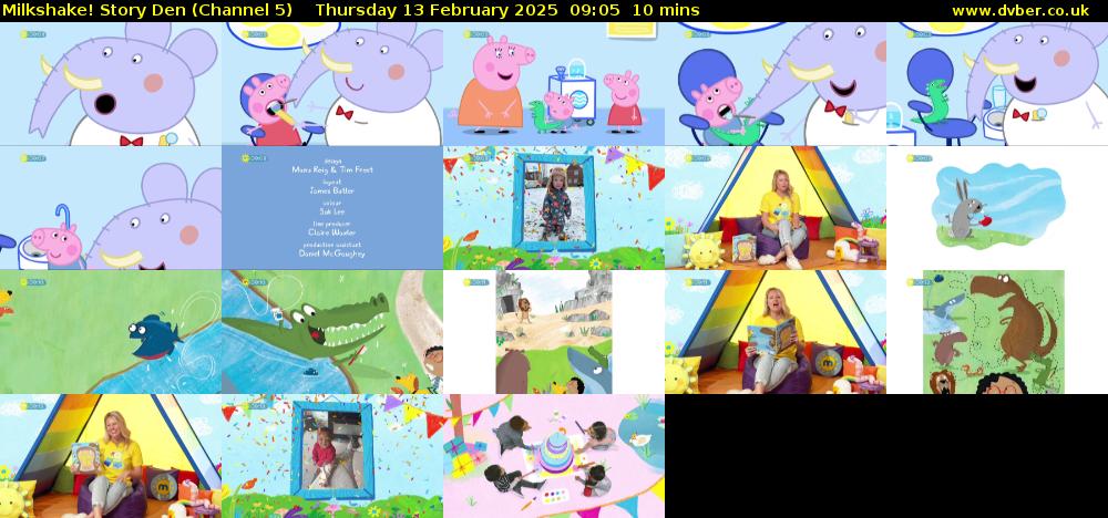 milkshake! Story Den (Channel 5) Thursday 13 February 2025 09:05 - 09:15