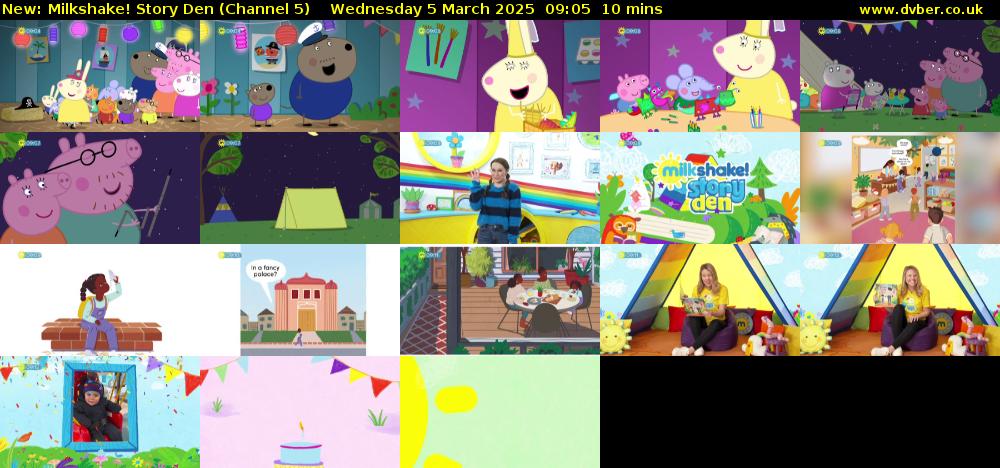 milkshake! Story Den (Channel 5) Wednesday 5 March 2025 09:05 - 09:15