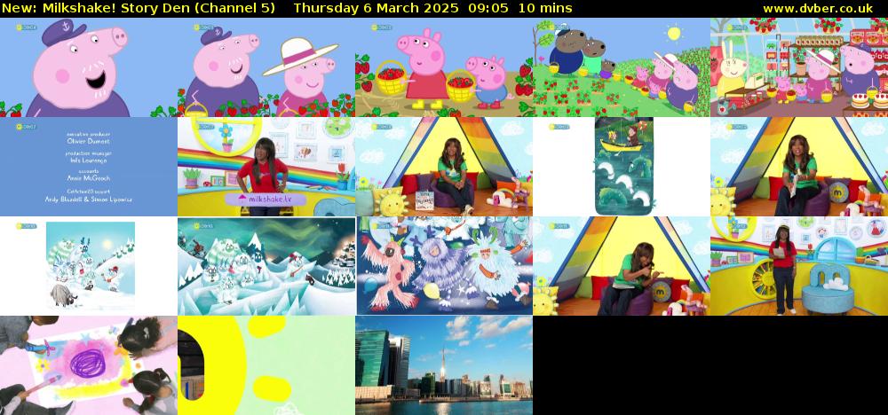 milkshake! Story Den (Channel 5) Thursday 6 March 2025 09:05 - 09:15