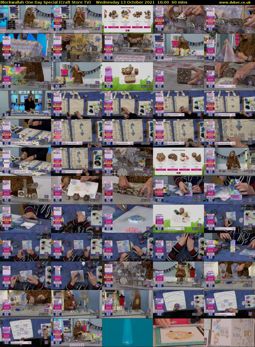 Blockwallah One Day Special (Craft Store TV) Wednesday 13 October 2021 16:00 - 17:00