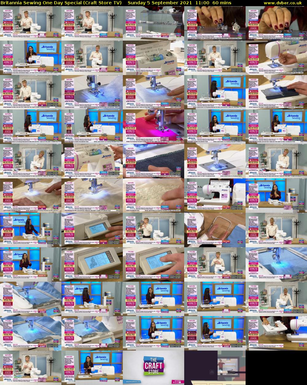 Britannia Sewing One Day Special (Craft Store TV) Sunday 5 September 2021 12:00 - 13:00