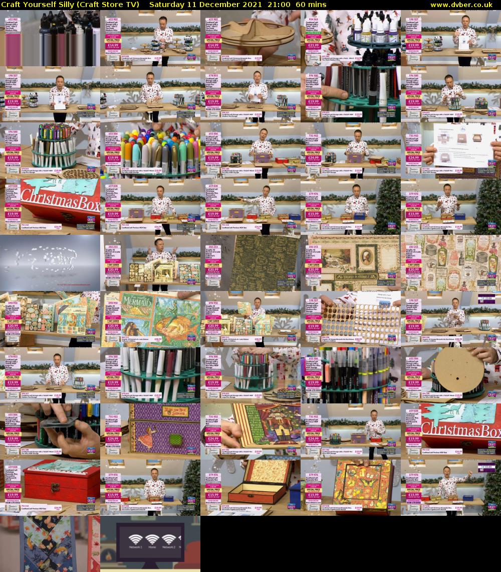 Craft Yourself Silly (Craft Store TV) Saturday 11 December 2021 21:00 - 22:00