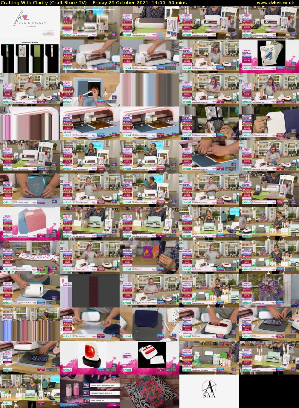 Crafting With Clarity (Craft Store TV) Friday 29 October 2021 14:00 - 15:00
