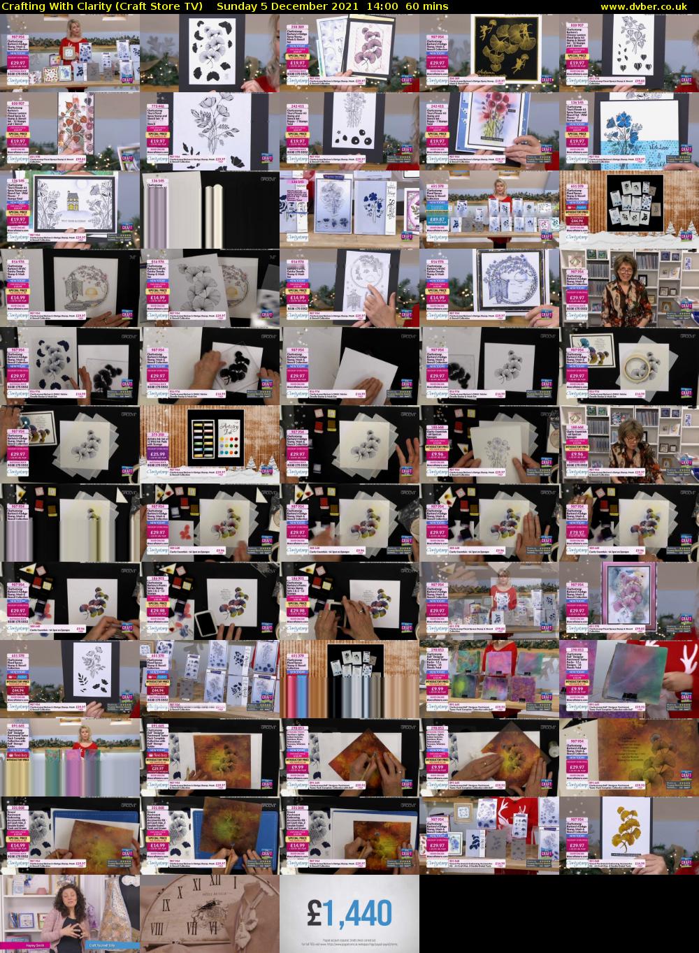 Crafting With Clarity (Craft Store TV) Sunday 5 December 2021 14:00 - 15:00
