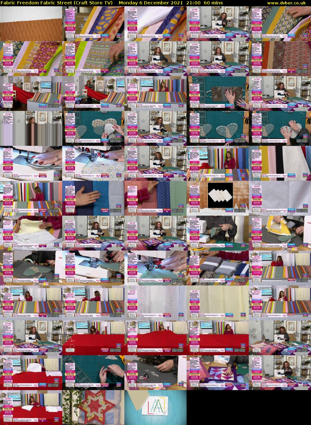 Fabric Freedom Fabric Street (Craft Store TV) Monday 6 December 2021 21:00 - 22:00