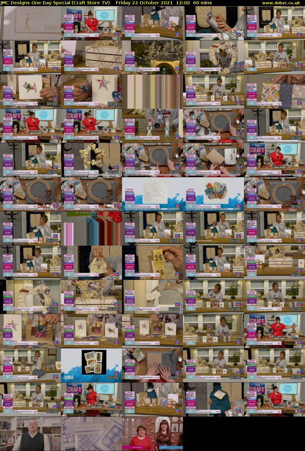 JMC Designs One Day Special (Craft Store TV) Friday 22 October 2021 12:00 - 13:00