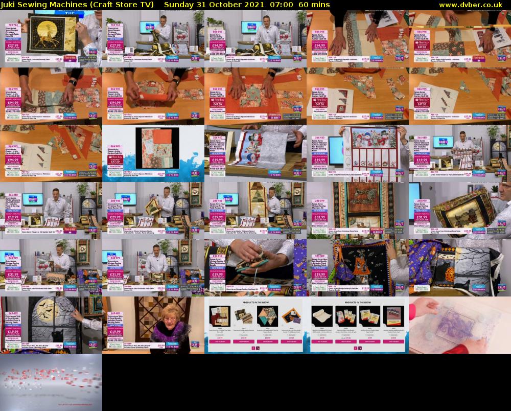 Juki Sewing Machines (Craft Store TV) Sunday 31 October 2021 07:00 - 08:00