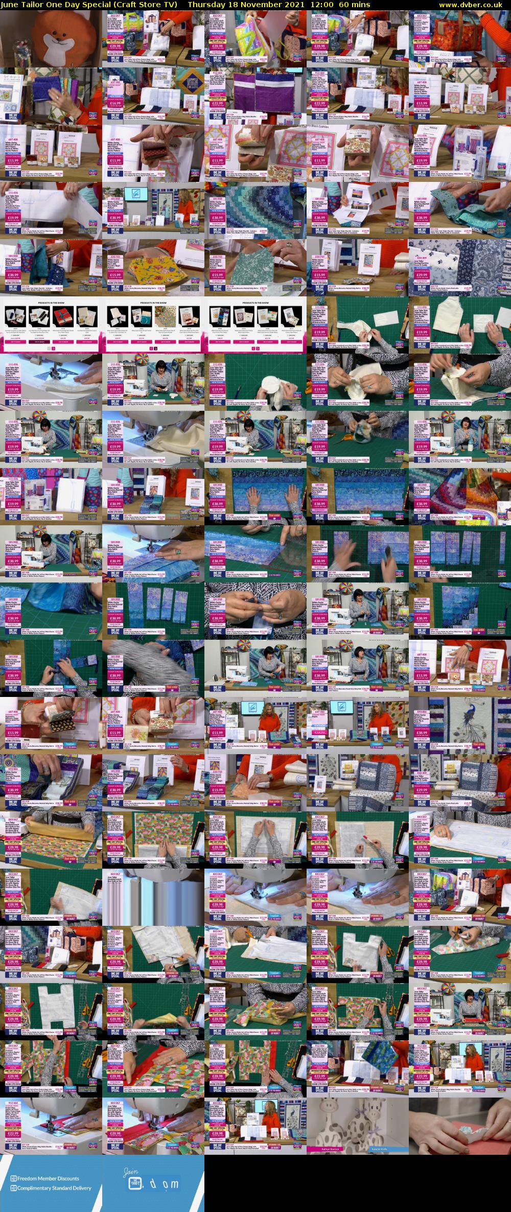 June Tailor One Day Special (Craft Store TV) Thursday 18 November 2021 12:00 - 13:00