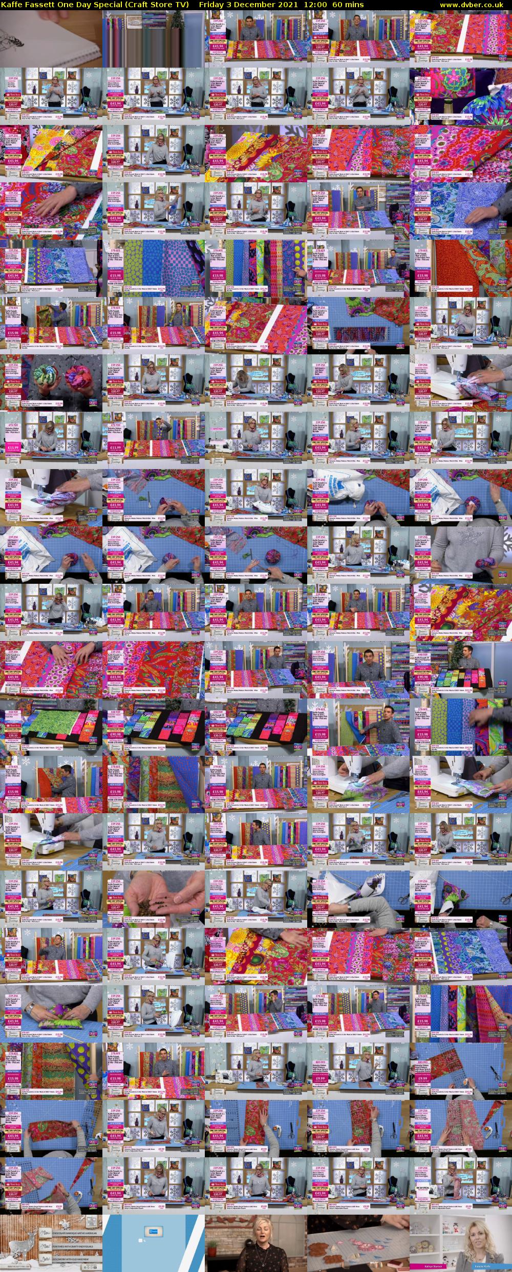Kaffe Fassett One Day Special (Craft Store TV) Friday 3 December 2021 12:00 - 13:00