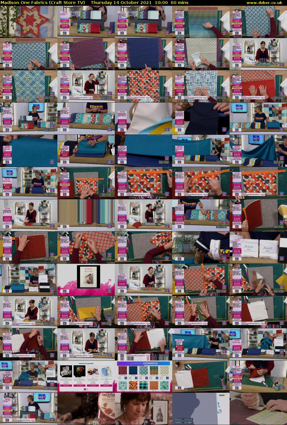 Madison One Fabrics (Craft Store TV) Thursday 14 October 2021 10:00 - 11:00