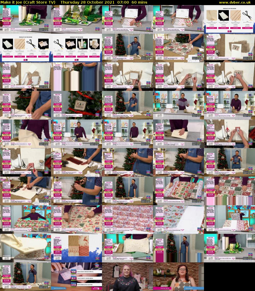 Make it Joe (Craft Store TV) Thursday 28 October 2021 07:00 - 08:00