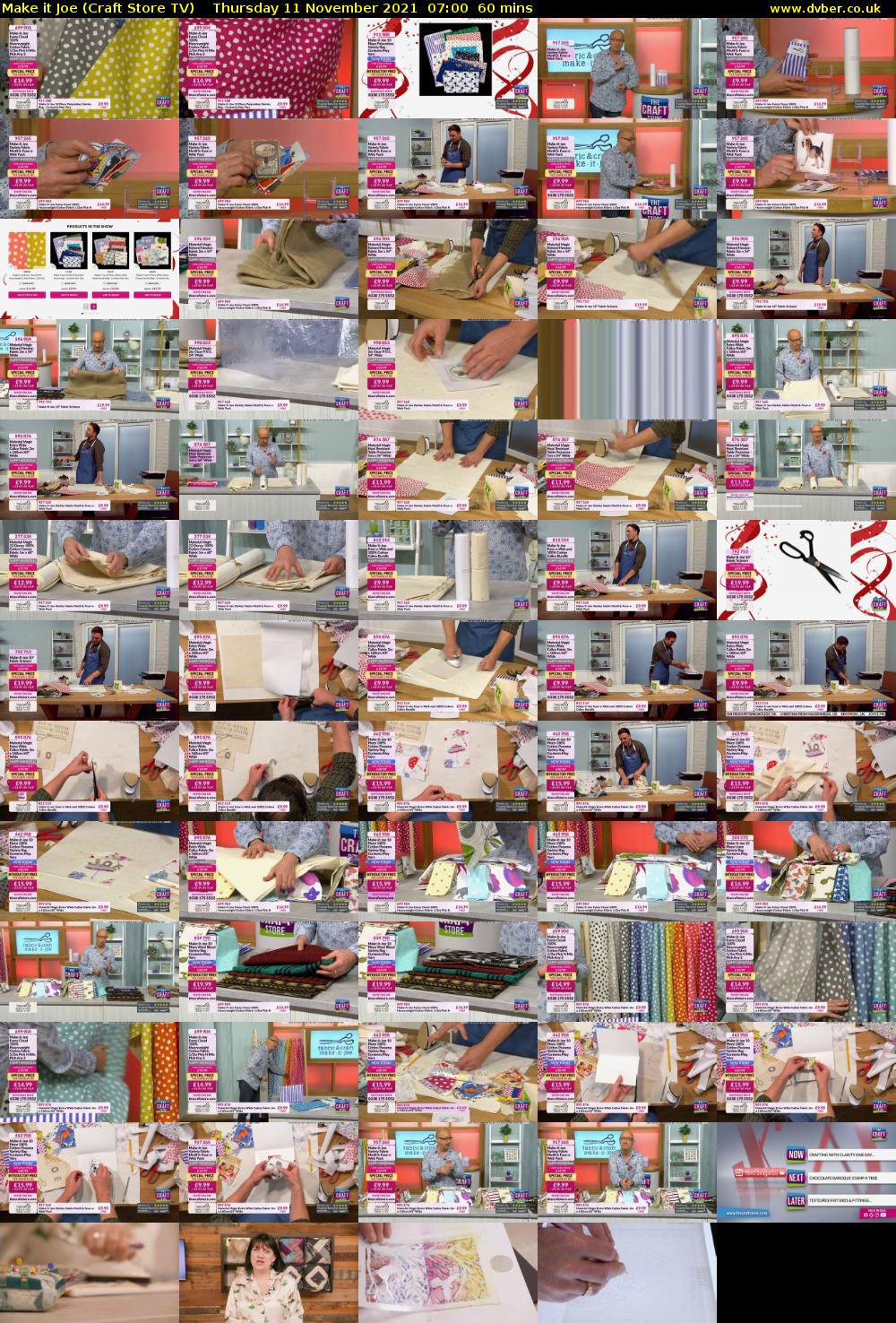 Make it Joe (Craft Store TV) Thursday 11 November 2021 07:00 - 08:00