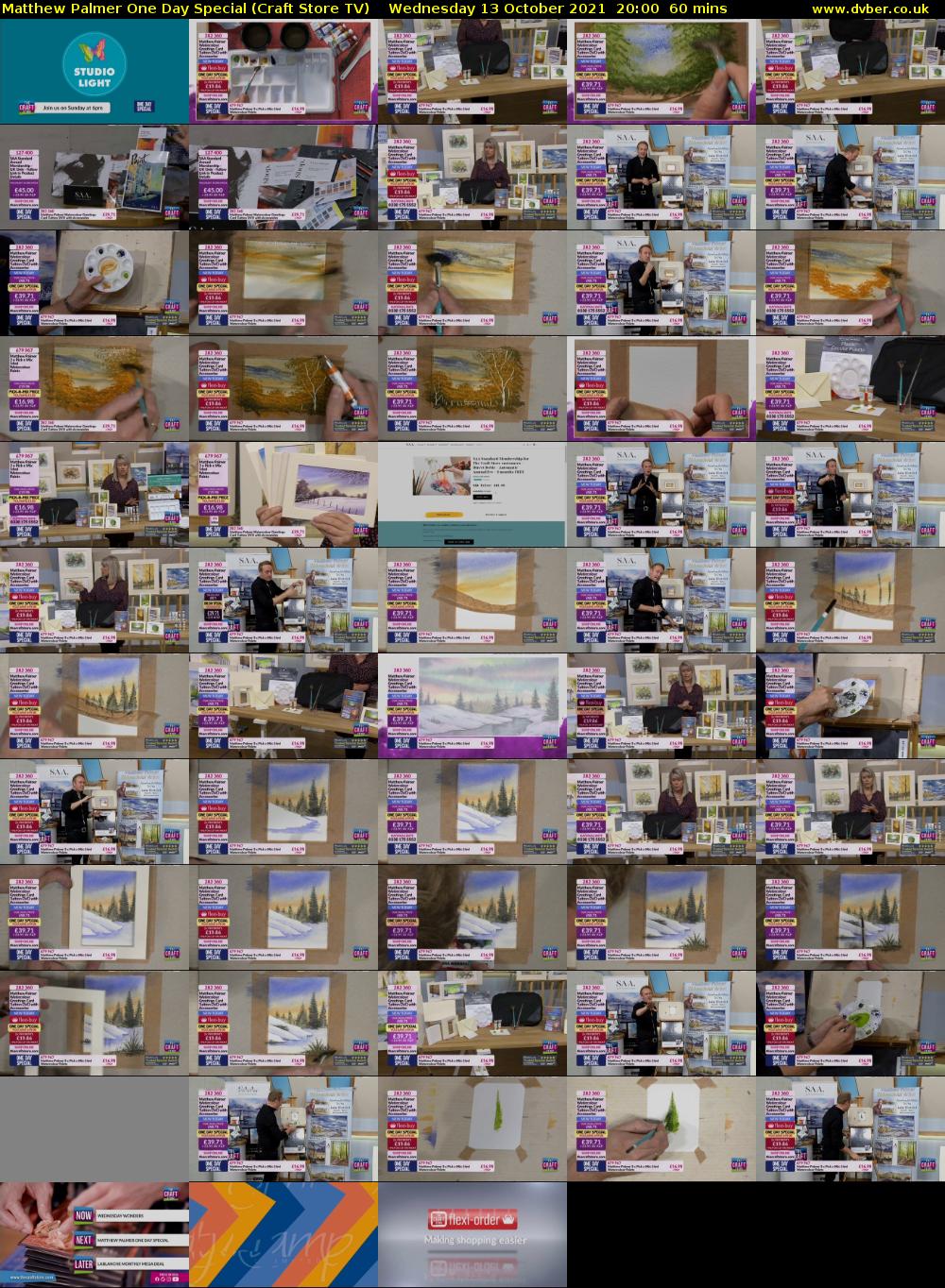 Matthew Palmer One Day Special (Craft Store TV) Wednesday 13 October 2021 20:00 - 21:00