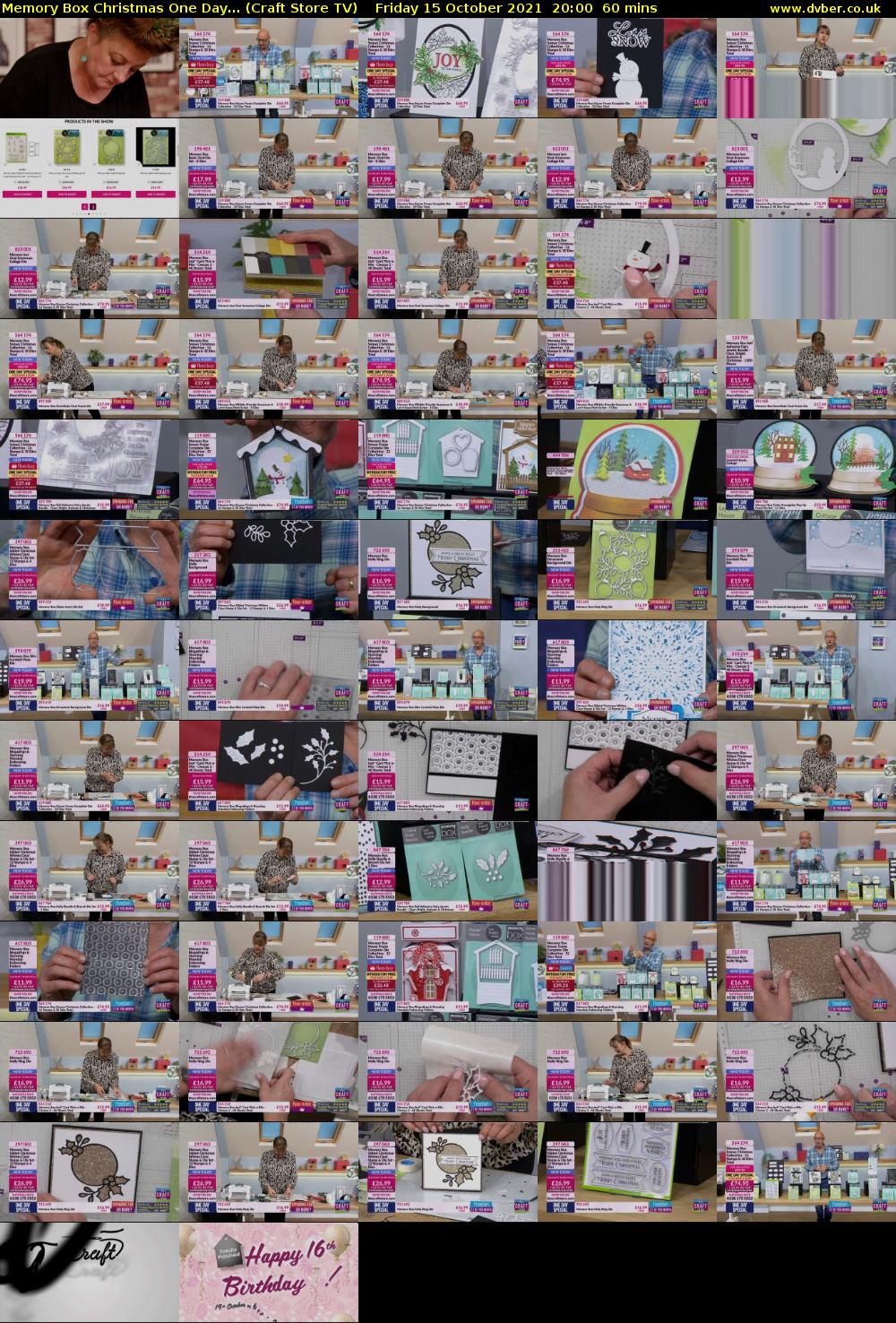 Memory Box Christmas One Day... (Craft Store TV) Friday 15 October 2021 20:00 - 21:00