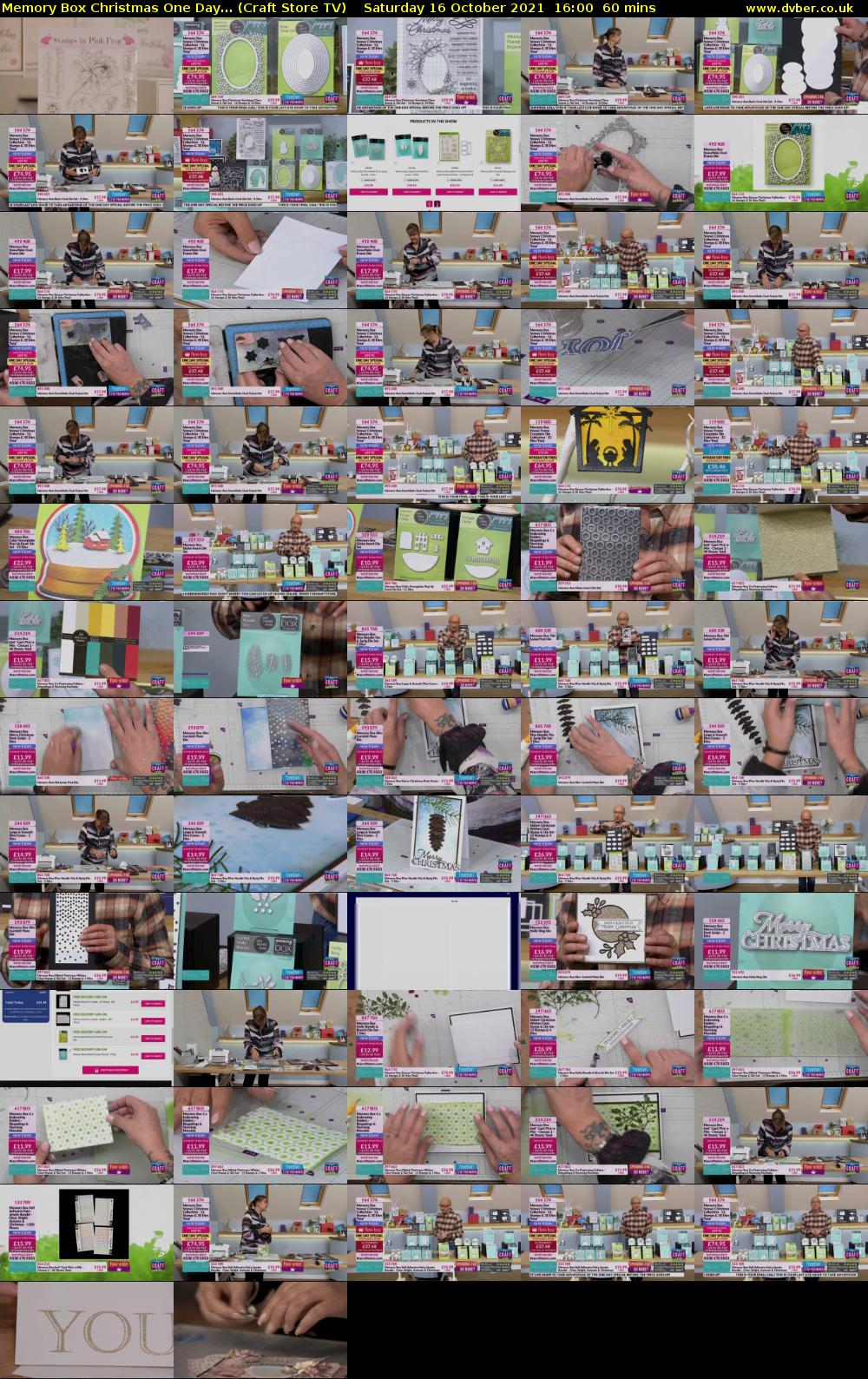 Memory Box Christmas One Day... (Craft Store TV) Saturday 16 October 2021 16:00 - 17:00