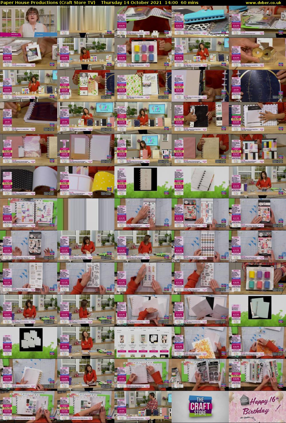 Paper House Productions (Craft Store TV) Thursday 14 October 2021 14:00 - 15:00