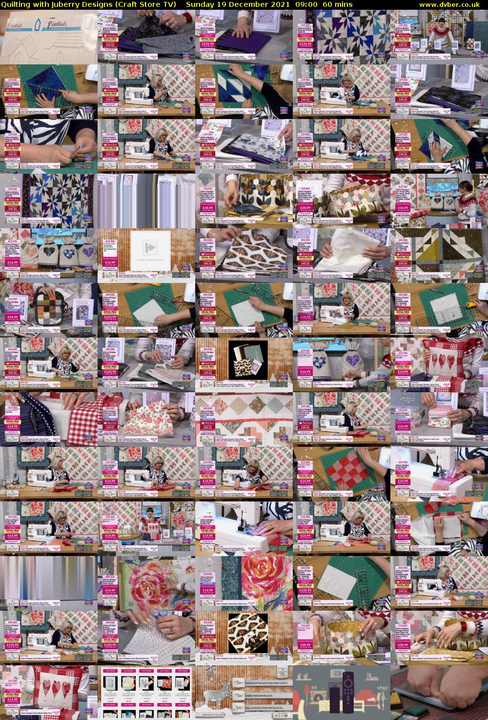 Quilting with Juberry Designs (Craft Store TV) Sunday 19 December 2021 09:00 - 10:00