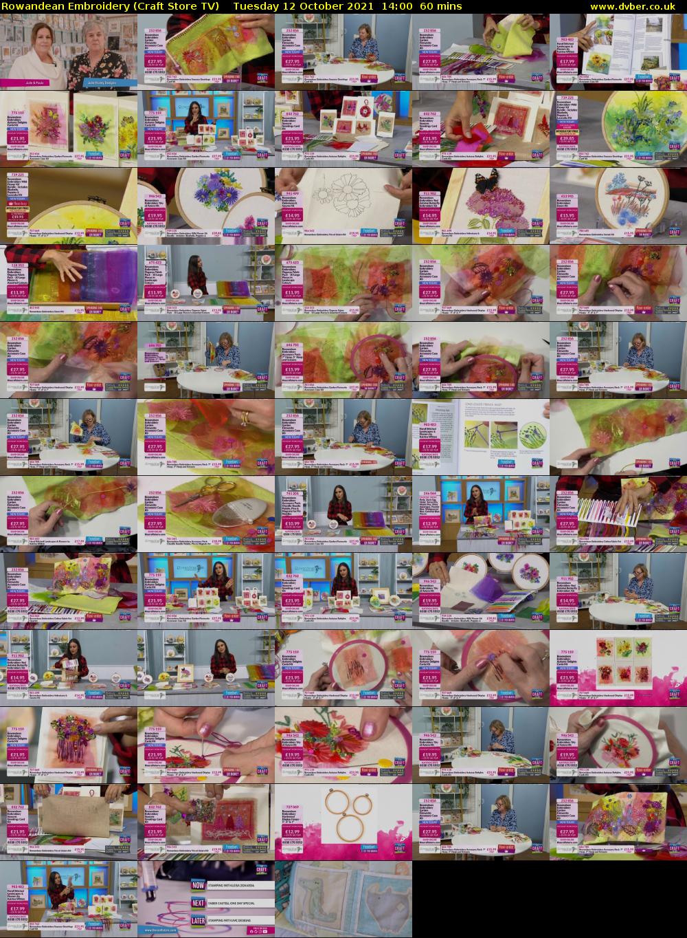 Rowandean Embroidery (Craft Store TV) Tuesday 12 October 2021 14:00 - 15:00