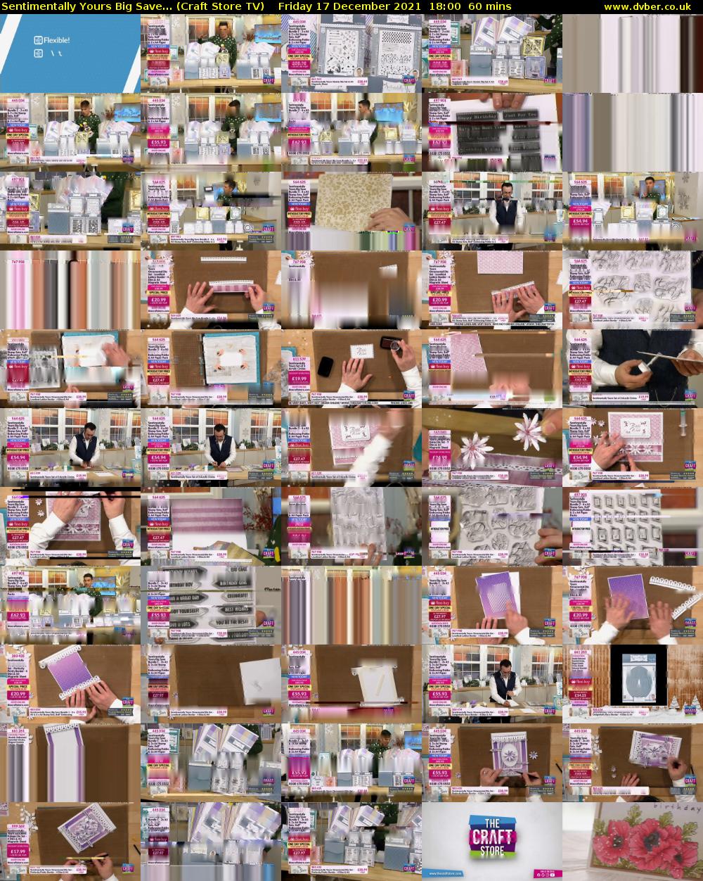 Sentimentally Yours Big Save... (Craft Store TV) Friday 17 December 2021 18:00 - 19:00