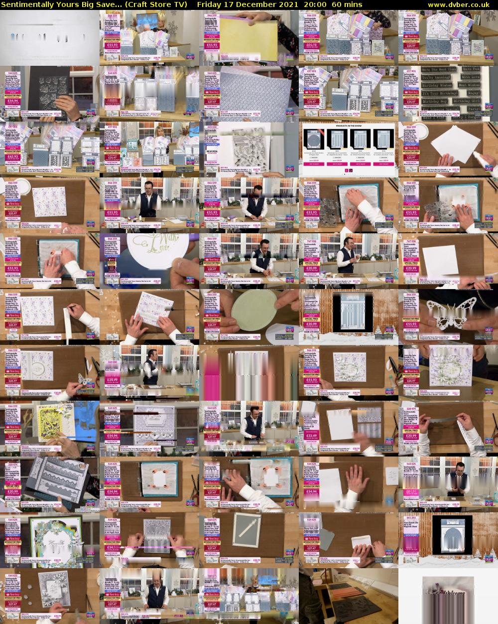 Sentimentally Yours Big Save... (Craft Store TV) Friday 17 December 2021 20:00 - 21:00