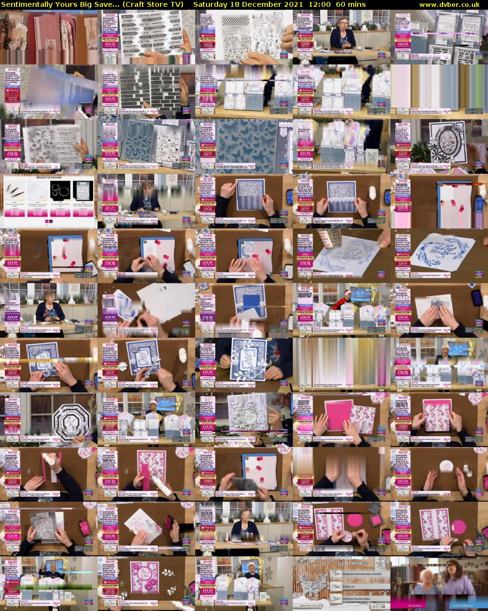 Sentimentally Yours Big Save... (Craft Store TV) Saturday 18 December 2021 12:00 - 13:00