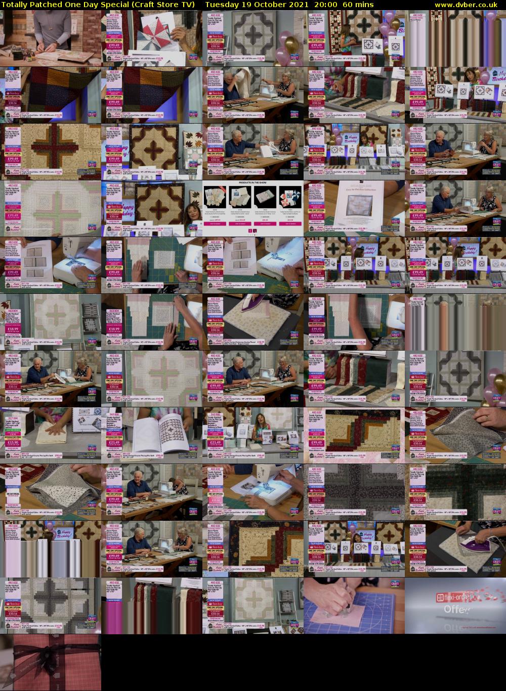 Totally Patched One Day Special (Craft Store TV) Tuesday 19 October 2021 20:00 - 21:00