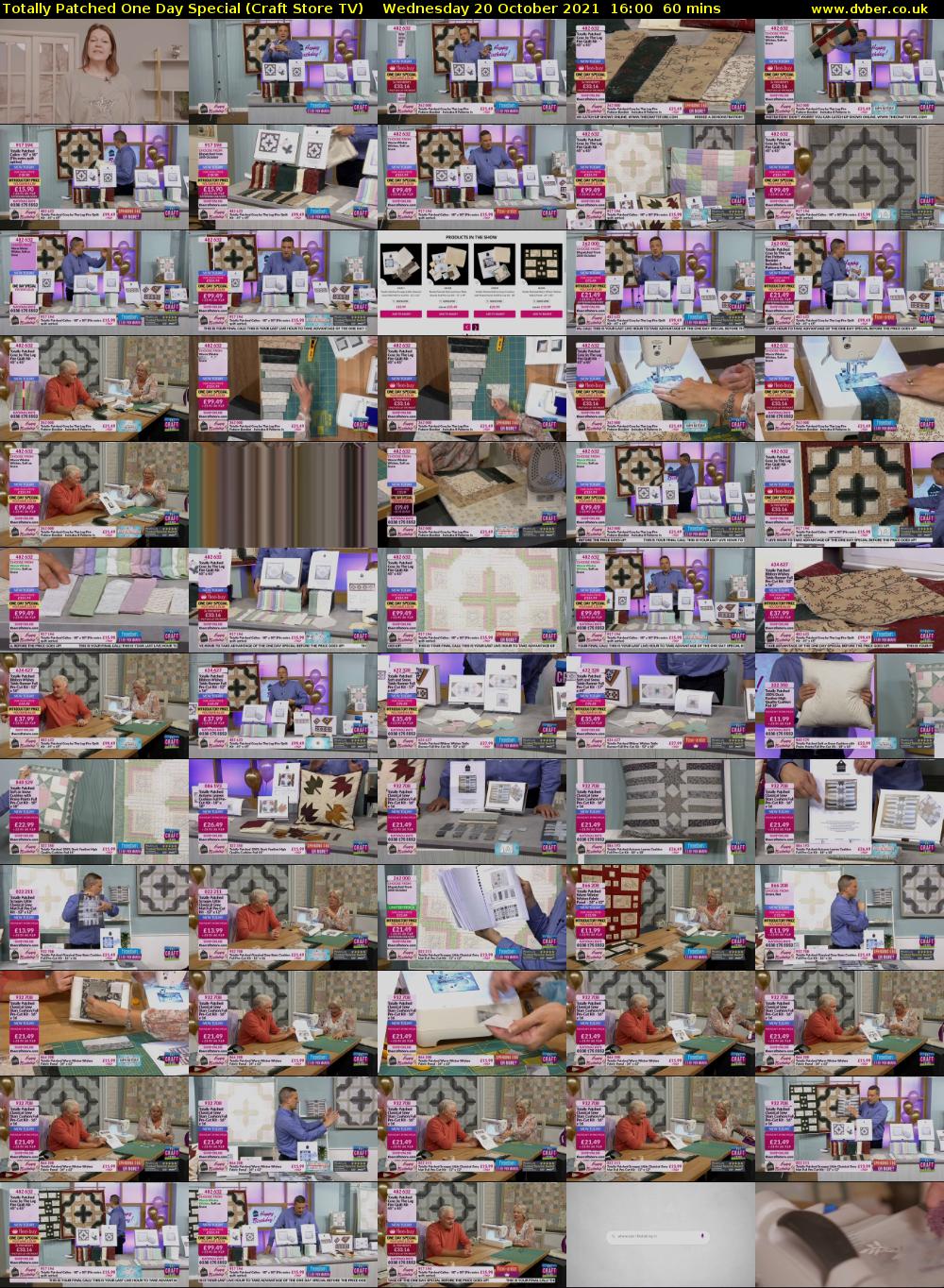 Totally Patched One Day Special (Craft Store TV) Wednesday 20 October 2021 16:00 - 17:00