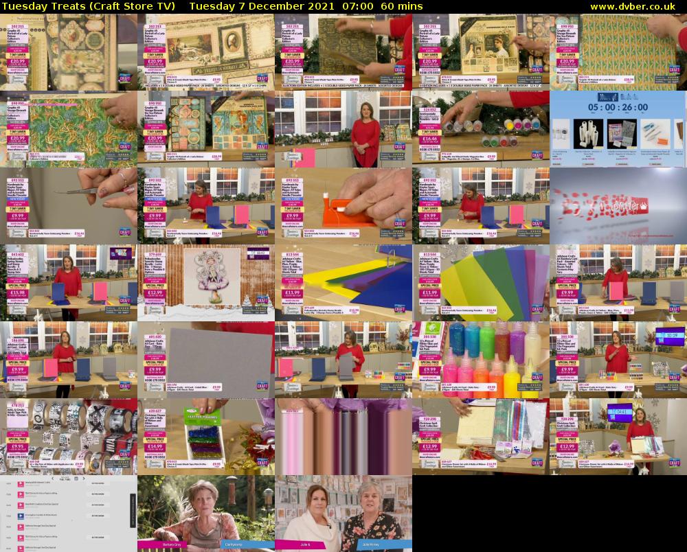 Tuesday Treats (Craft Store TV) Tuesday 7 December 2021 07:00 - 08:00