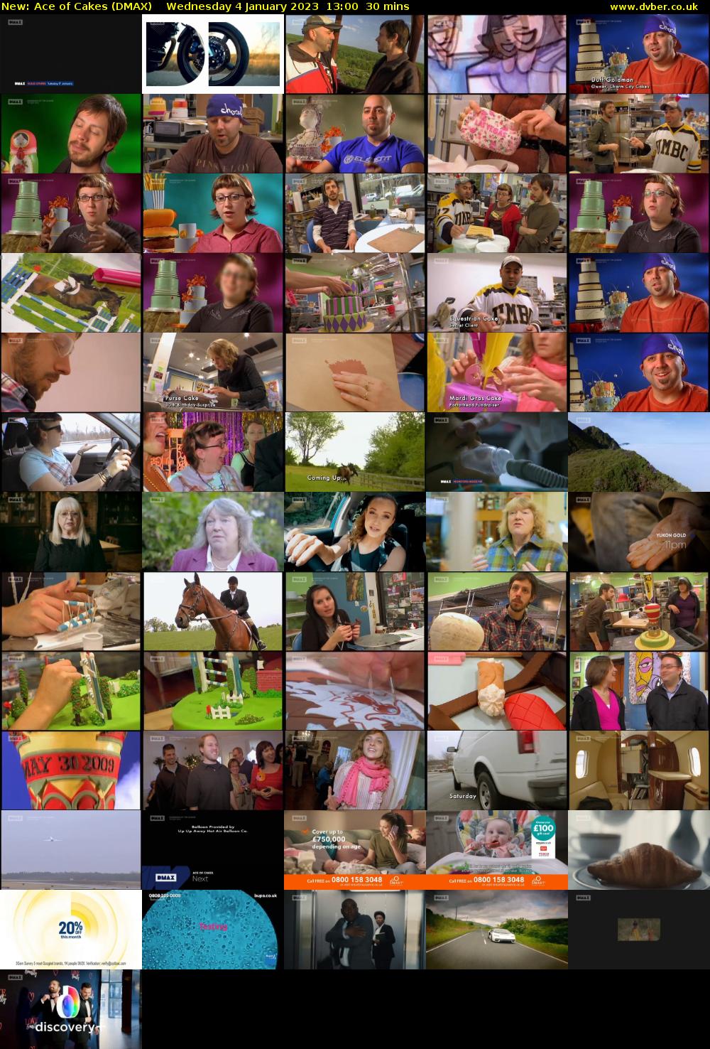 Ace of Cakes (DMAX) Wednesday 4 January 2023 13:00 - 13:30