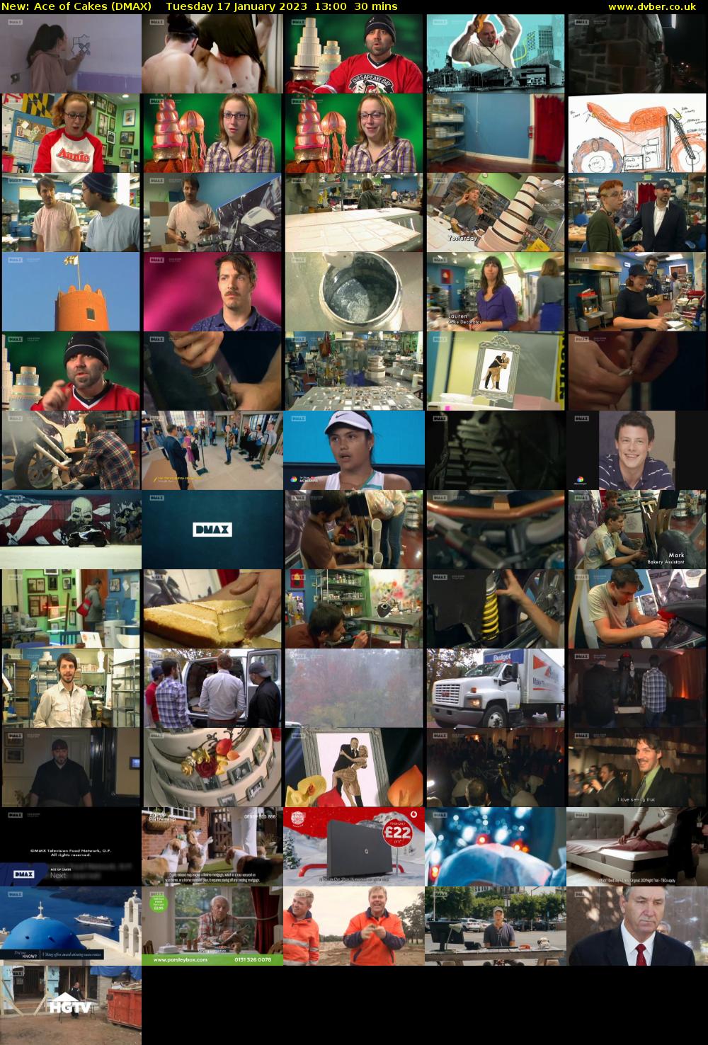 Ace of Cakes (DMAX) Tuesday 17 January 2023 13:00 - 13:30