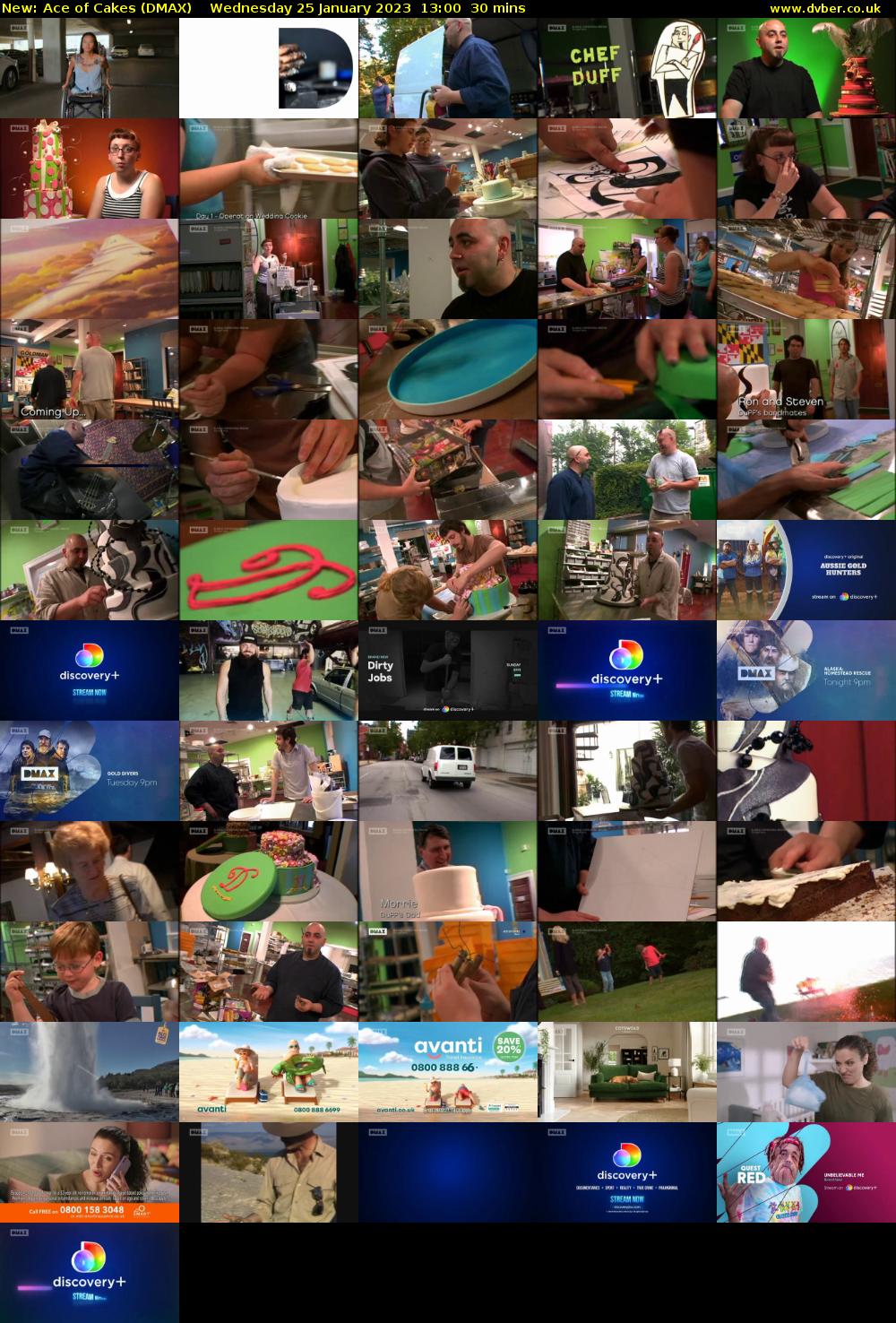 Ace of Cakes (DMAX) Wednesday 25 January 2023 13:00 - 13:30