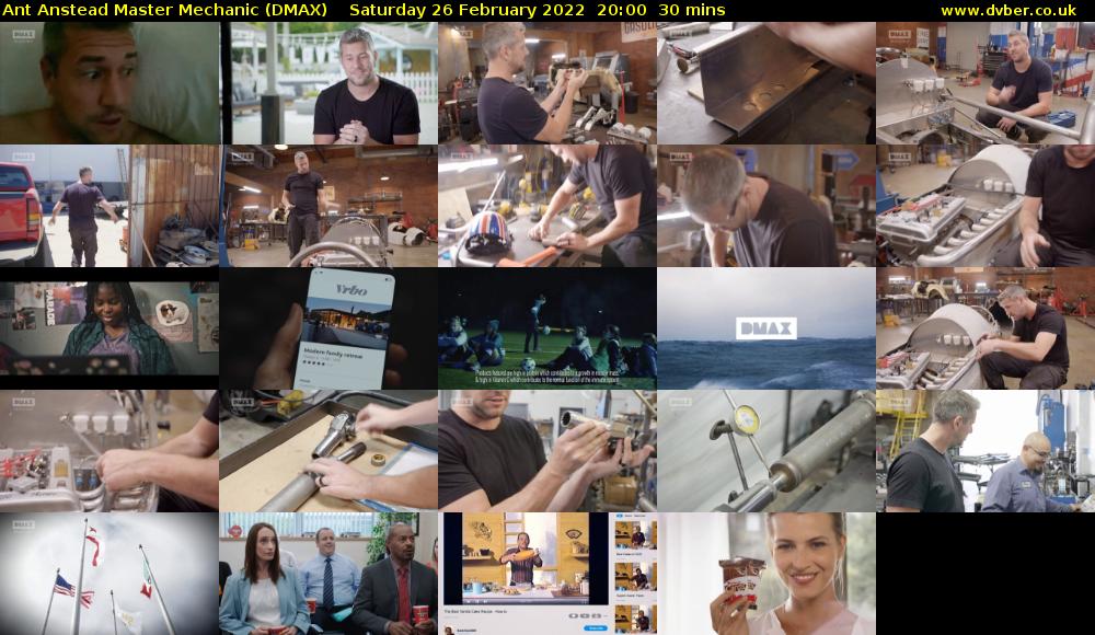 Ant Anstead Master Mechanic (DMAX) Saturday 26 February 2022 20:00 - 20:30
