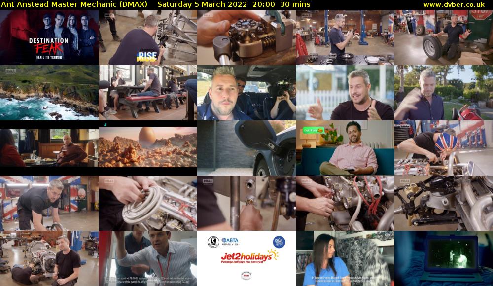 Ant Anstead Master Mechanic (DMAX) Saturday 5 March 2022 20:00 - 20:30