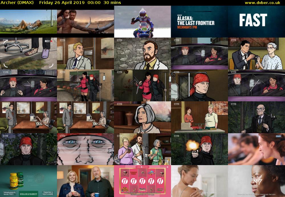 Archer (DMAX) Friday 26 April 2019 00:00 - 00:30