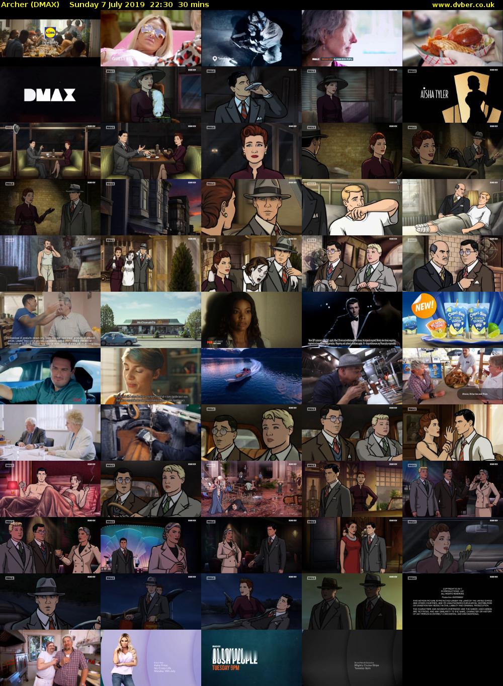 Archer (DMAX) Sunday 7 July 2019 22:30 - 23:00