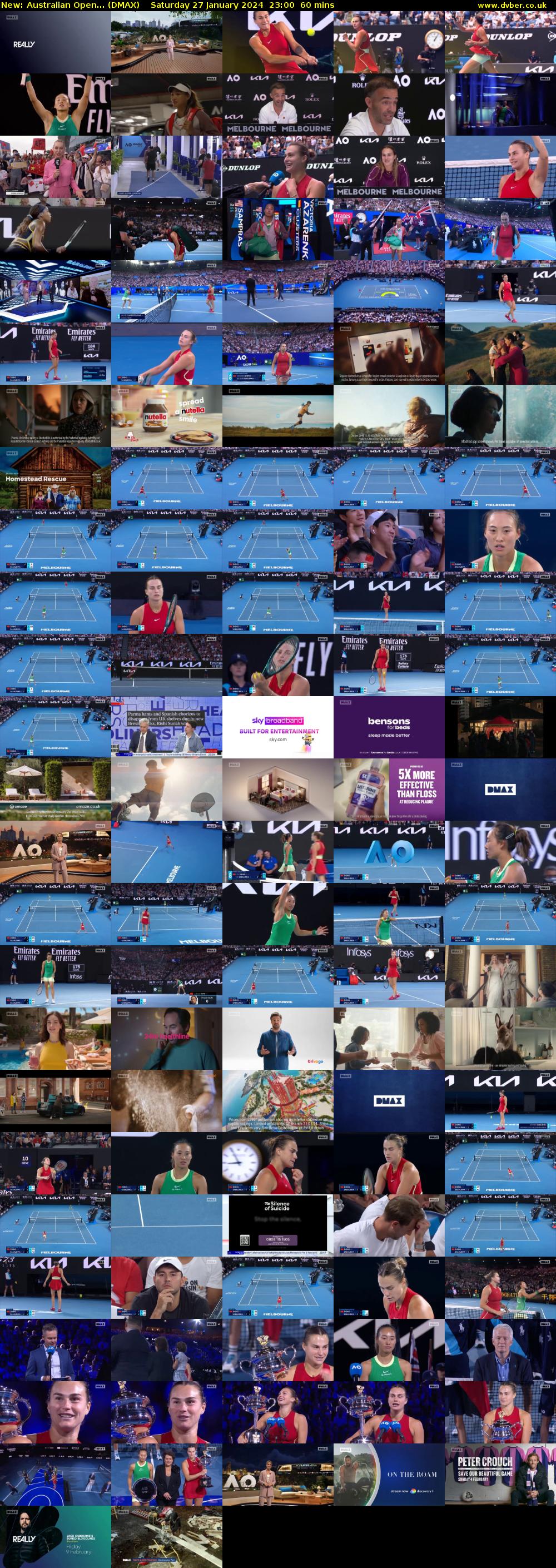 Australian Open... (DMAX) Saturday 27 January 2024 23:00 - 00:00