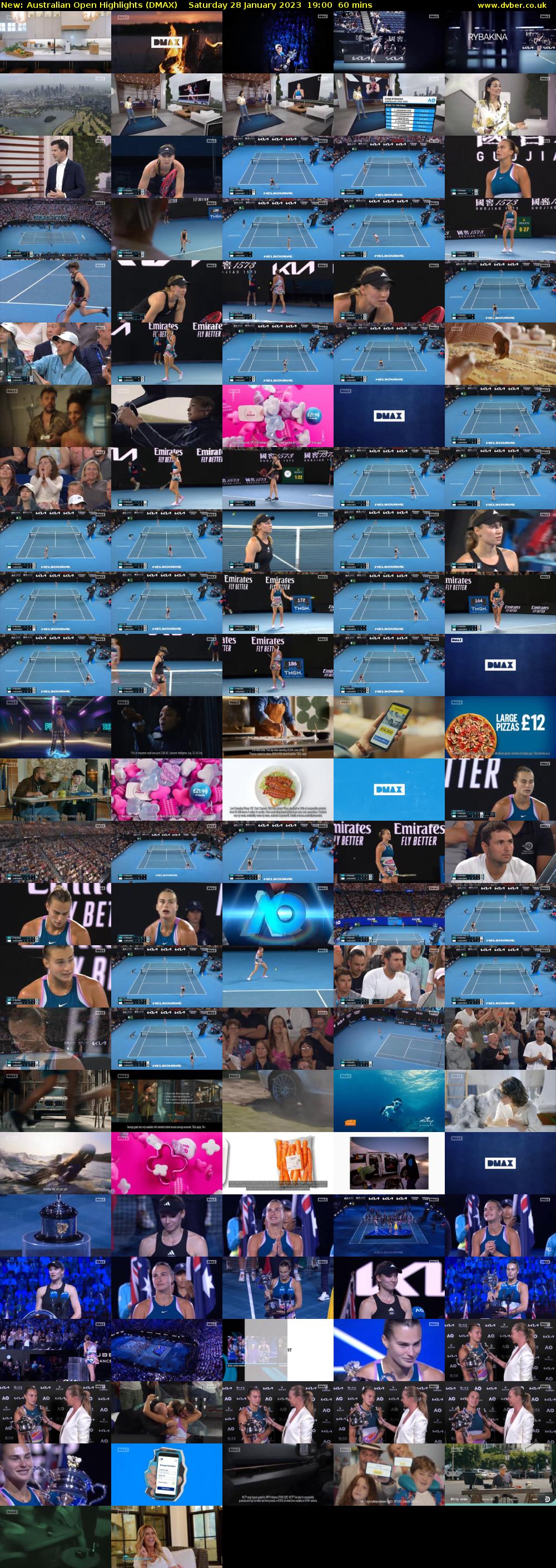 Australian Open Highlights (DMAX) Saturday 28 January 2023 19:00 - 20:00