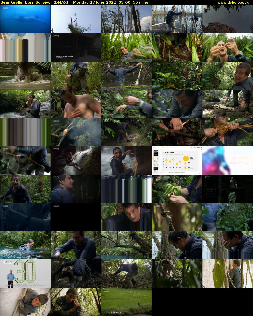 Bear Grylls: Born Survivor (DMAX) Monday 27 June 2022 03:00 - 03:50