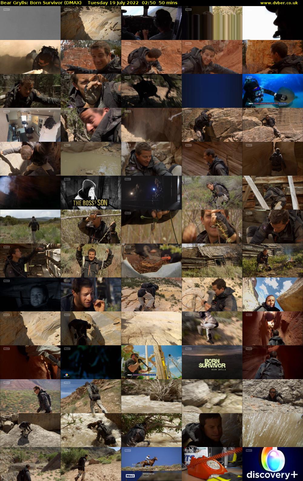 Bear Grylls: Born Survivor (DMAX) Tuesday 19 July 2022 02:50 - 03:40