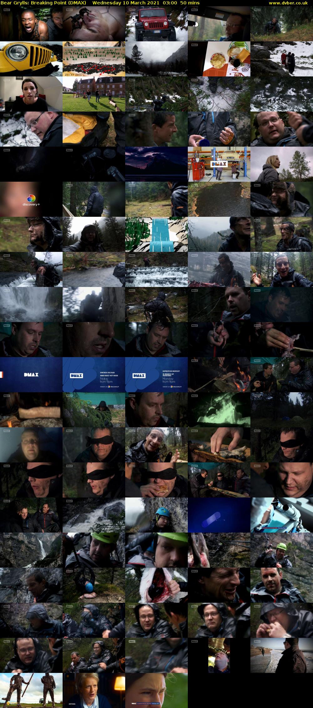 Bear Grylls: Breaking Point (DMAX) Wednesday 10 March 2021 03:00 - 03:50